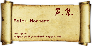 Peity Norbert névjegykártya